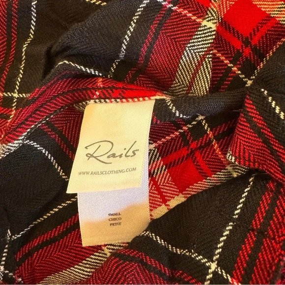 Rails Hunter Plaid Black Candy White Red Shirt Button down Long Sleeve S NWT - Picture 11 of 11